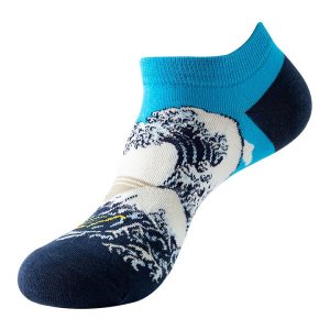 Wave & Ocean Print Ankle Socks