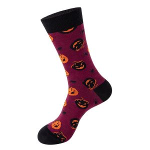 Pumpkin & Bat Halloween Socks