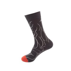 Solid Black With Red Toe Socks