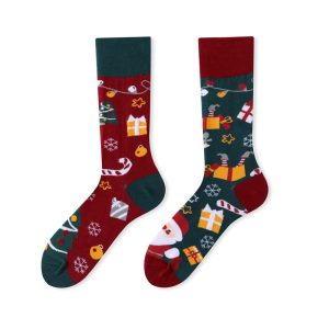 Christmas Gift & Santa Print Crew Socks