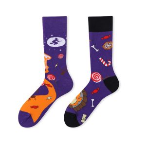 Halloween Ghost & Lollipop Asymmetric Socks