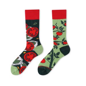Tomato Plant Print Crew Socks