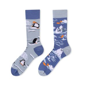 Penguin & Iceberg Pattern Crew Socks