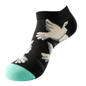 Dove Peace Pattern Ankle Socks